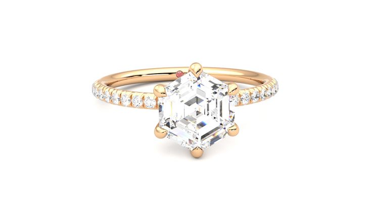 Taylor & Hart Dulcet Hexagonal Engagement Ring 360 degree image 2