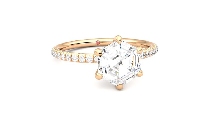 Taylor & Hart Dulcet Hexagonal Engagement Ring 360 degree image 3