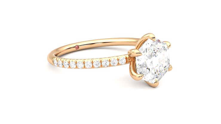Taylor & Hart Dulcet Hexagonal Engagement Ring 360 degree image 6