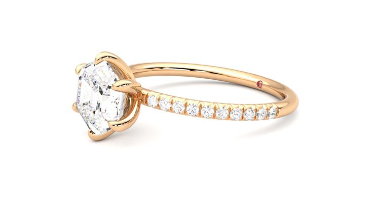 Taylor & Hart Dulcet Hexagonal Engagement Ring 360 degree image 23