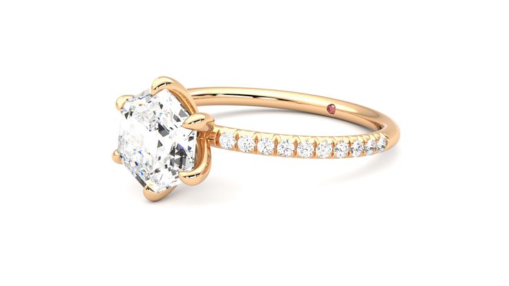 Taylor & Hart Dulcet Hexagonal Engagement Ring 360 degree image 24