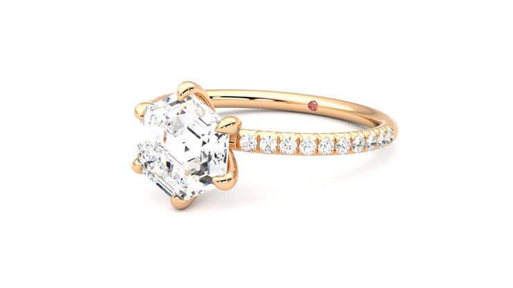 Taylor & Hart Dulcet Hexagonal Engagement Ring 360 degree image 25