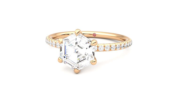 Taylor & Hart Dulcet Hexagonal Engagement Ring 360 degree image 27