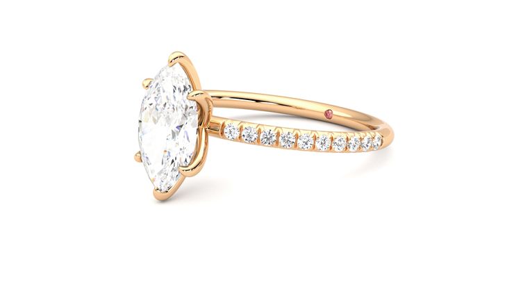 Taylor & Hart Dulcet Marquise Engagement Ring 360 degree image 24