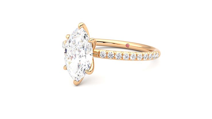 Taylor & Hart Dulcet Marquise Engagement Ring 360 degree image 25