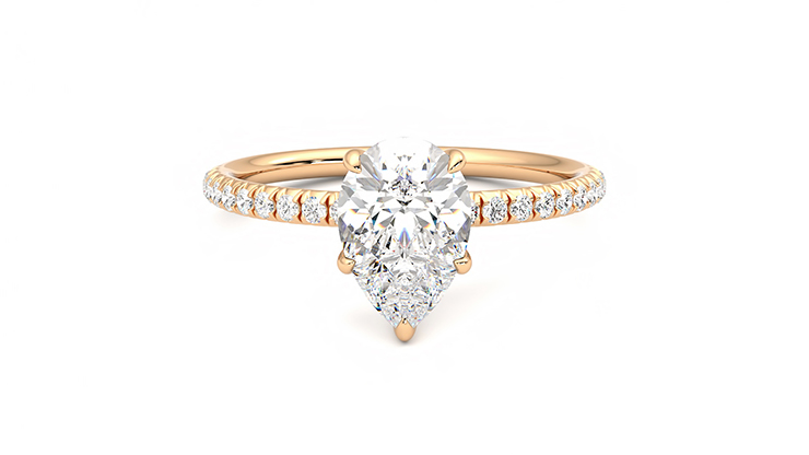 Taylor & Hart Dulcet Pear Engagement Ring 360 degree image 0