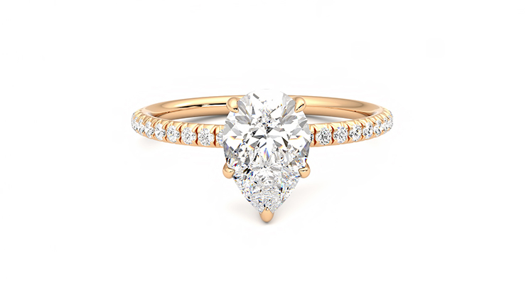 Taylor & Hart Dulcet Pear Engagement Ring 360 degree image 1