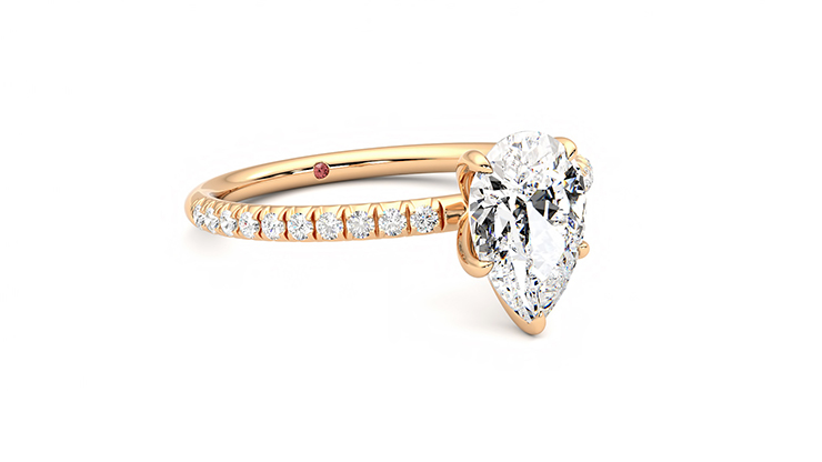 Taylor & Hart Dulcet Pear Engagement Ring 360 degree image 5