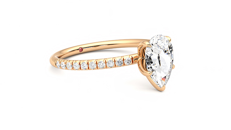 Taylor & Hart Dulcet Pear Engagement Ring 360 degree image 6