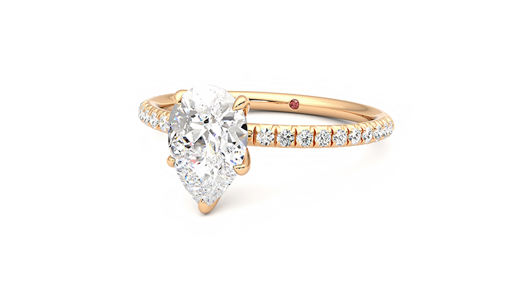 Taylor & Hart Dulcet Pear Engagement Ring 360 degree image 26
