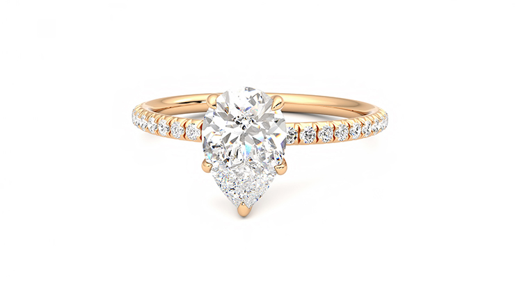 Taylor & Hart Dulcet Pear Engagement Ring 360 degree image 28