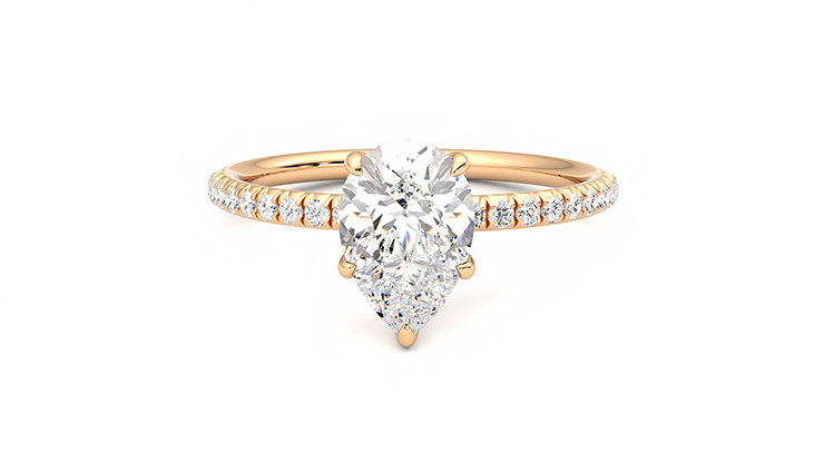 Taylor & Hart Dulcet Pear Engagement Ring 360 degree image 29