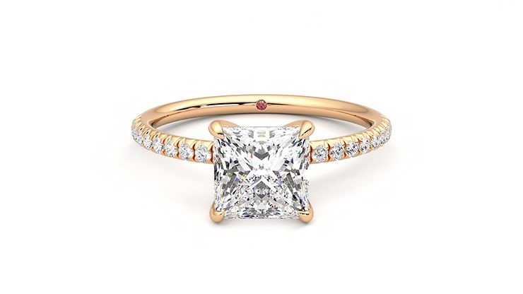 Taylor & Hart Dulcet Princess Engagement Ring 360 degree image 0