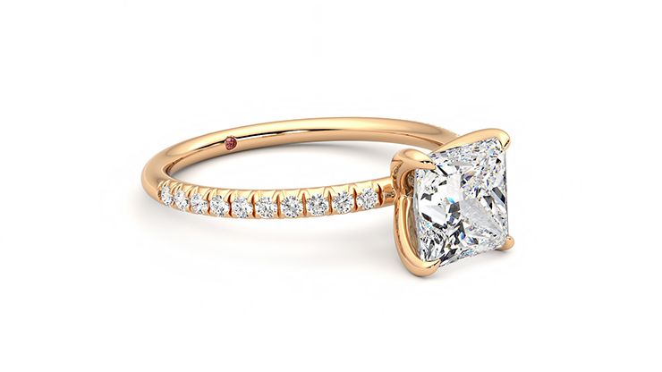 Taylor & Hart Dulcet Princess Engagement Ring 360 degree image 6