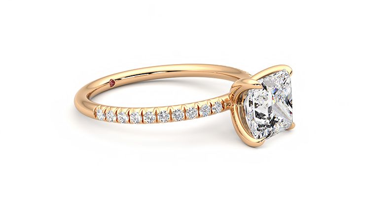 Taylor & Hart Dulcet Princess Engagement Ring 360 degree image 7