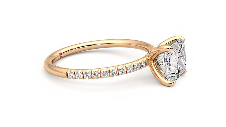 Taylor & Hart Dulcet Princess Engagement Ring 360 degree image 8