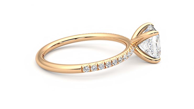 Taylor & Hart Dulcet Princess Engagement Ring 360 degree image 10