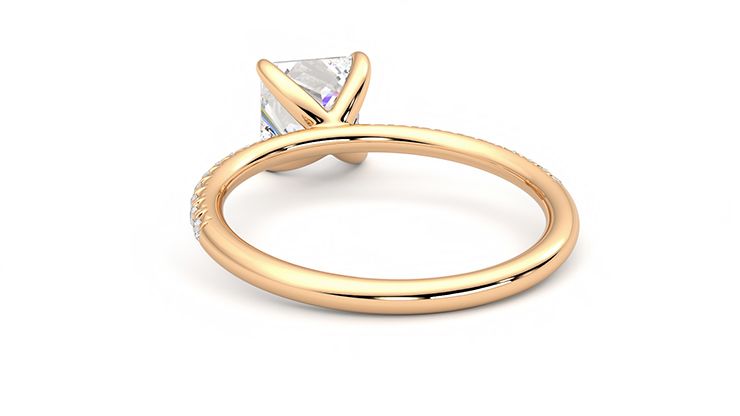 Taylor & Hart Dulcet Princess Engagement Ring 360 degree image 16