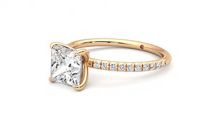 Taylor & Hart Dulcet Princess Engagement Ring 360 degree image 24