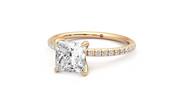 Taylor & Hart Dulcet Princess Engagement Ring 360 degree image 26