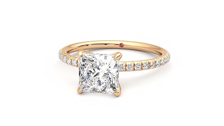 Taylor & Hart Dulcet Princess Engagement Ring 360 degree image 27
