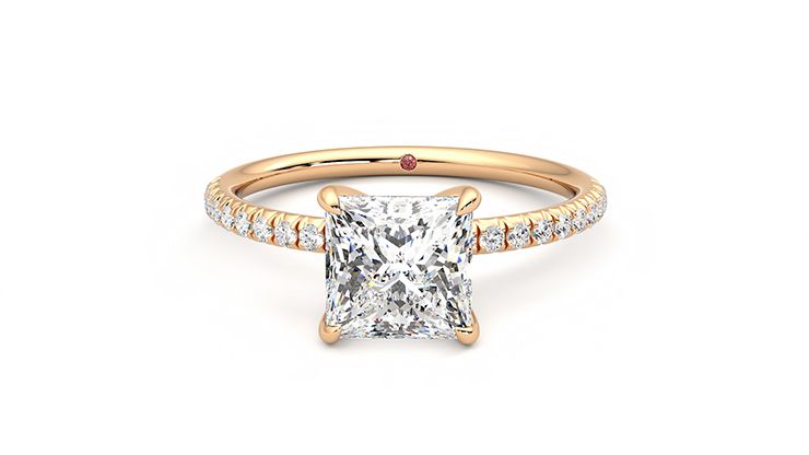 Taylor & Hart Dulcet Princess Engagement Ring 360 degree image 29
