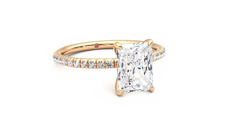Taylor & Hart Dulcet Radiant Engagement Ring 360 degree image 4