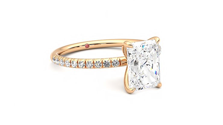 Taylor & Hart Dulcet Radiant Engagement Ring 360 degree image 5