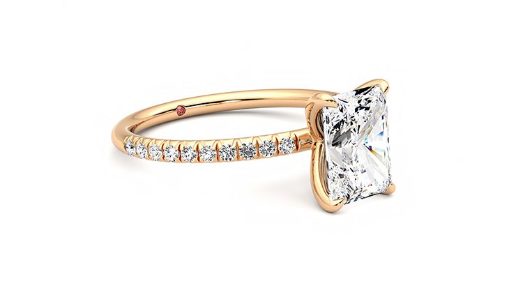Taylor & Hart Dulcet Radiant Engagement Ring 360 degree image 6