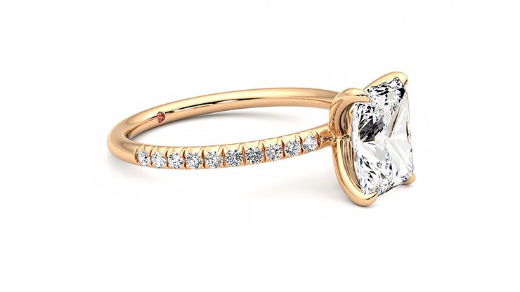 Taylor & Hart Dulcet Radiant Engagement Ring 360 degree image 7