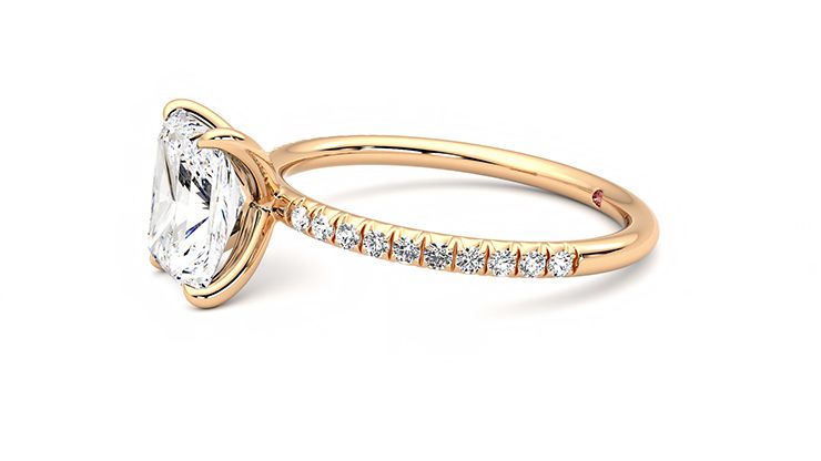 Taylor & Hart Dulcet Radiant Engagement Ring 360 degree image 22