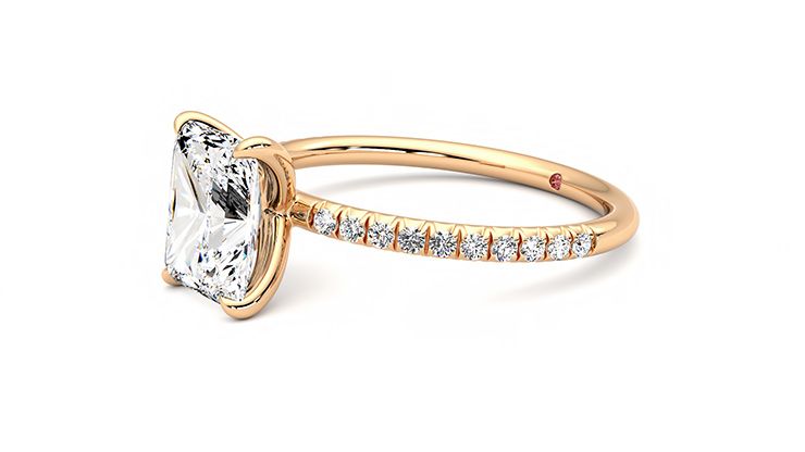 Taylor & Hart Dulcet Radiant Engagement Ring 360 degree image 23