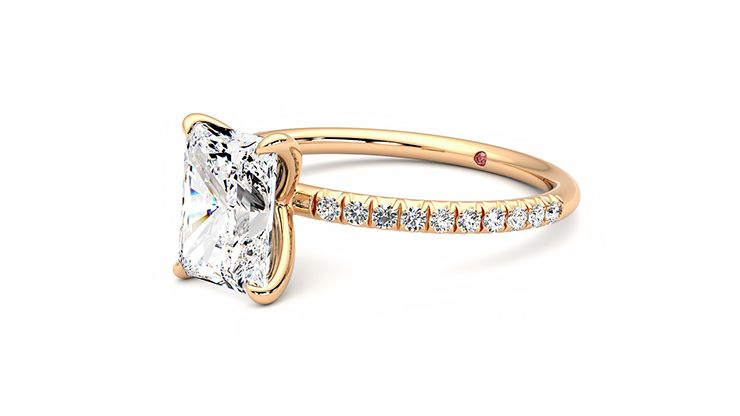 Taylor & Hart Dulcet Radiant Engagement Ring 360 degree image 24