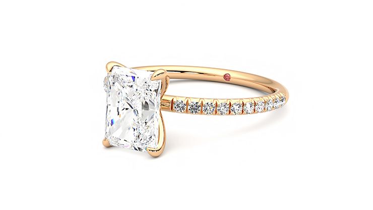Taylor & Hart Dulcet Radiant Engagement Ring 360 degree image 25