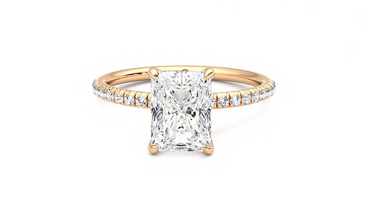 Taylor & Hart Dulcet Radiant Engagement Ring 360 degree image 29