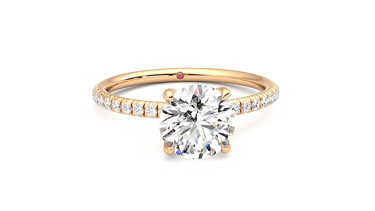 Pave diamond clearance band rose gold