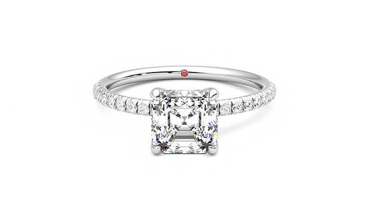 Taylor & Hart Dulcet Asscher Engagement Ring 360 degree image 0