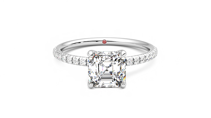 Taylor & Hart Dulcet Asscher Engagement Ring 360 degree image 1