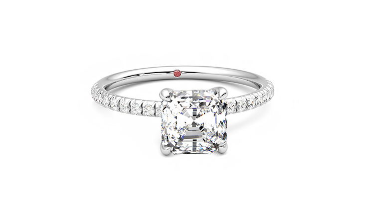 Taylor & Hart Dulcet Asscher Engagement Ring 360 degree image 2
