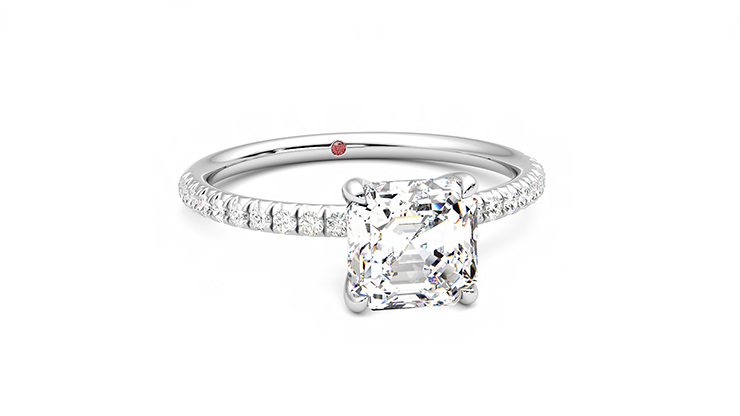 Taylor & Hart Dulcet Asscher Engagement Ring 360 degree image 3
