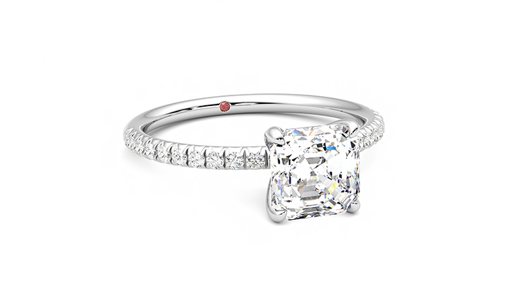 Taylor & Hart Dulcet Asscher Engagement Ring 360 degree image 4