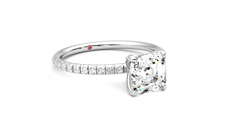 Taylor & Hart Dulcet Asscher Engagement Ring 360 degree image 5