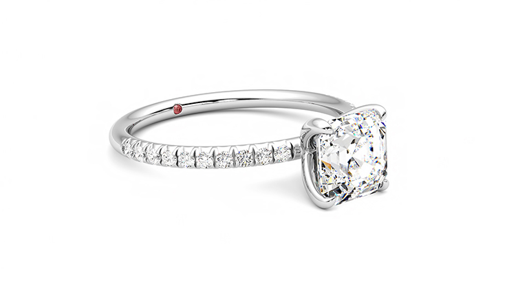 Taylor & Hart Dulcet Asscher Engagement Ring 360 degree image 6