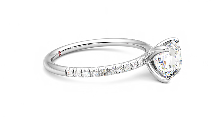 Taylor & Hart Dulcet Asscher Engagement Ring 360 degree image 8