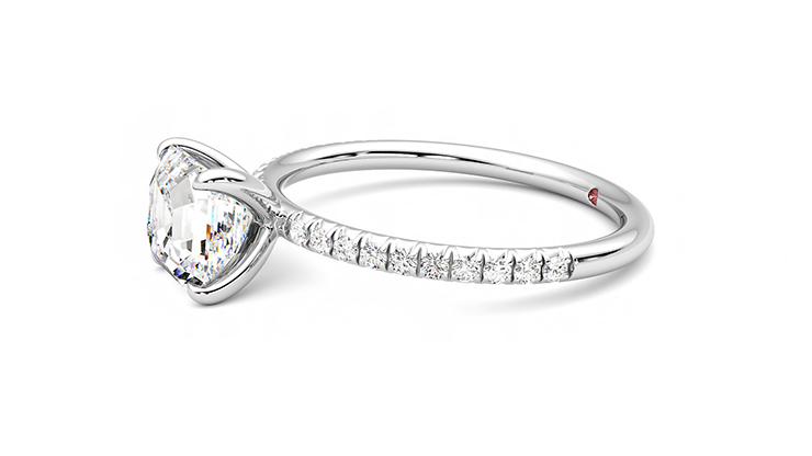 Taylor & Hart Dulcet Asscher Engagement Ring 360 degree image 22