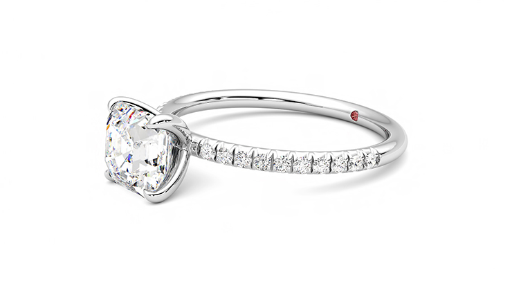 Taylor & Hart Dulcet Asscher Engagement Ring 360 degree image 23
