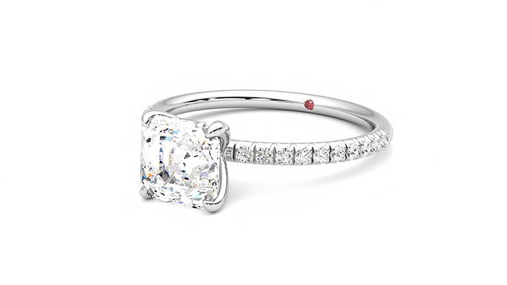 Taylor & Hart Dulcet Asscher Engagement Ring 360 degree image 25