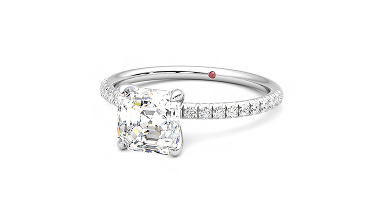 Taylor & Hart Dulcet Asscher Engagement Ring 360 degree image 26
