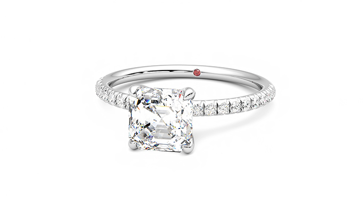 Taylor & Hart Dulcet Asscher Engagement Ring 360 degree image 27
