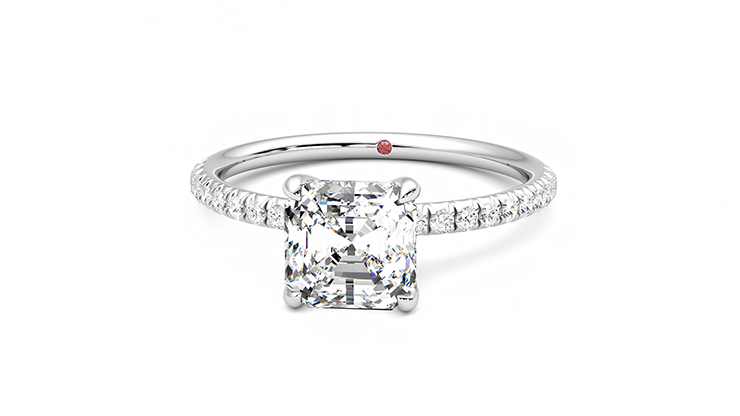 Taylor & Hart Dulcet Asscher Engagement Ring 360 degree image 28